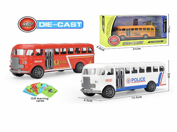 Police bus - Toy police van Die Cast vehicle - pull-back drive - 13.5CM