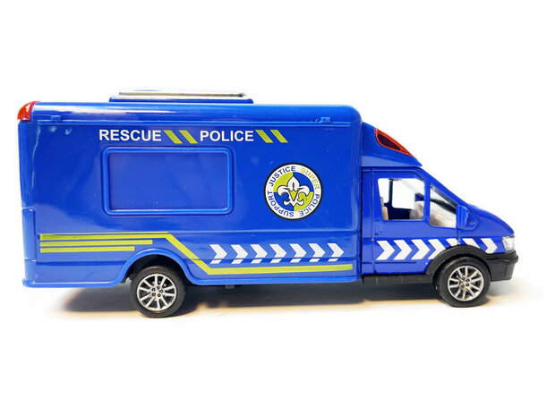 Ensemble voiture de police + voiture de police - V&eacute;hicules moul&eacute;s sous pression Coffret cadeau 2en1 - Pull-back drive