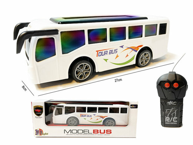 Radiografisch bestuurbare bus - 3D Led licht - RC Tour Bus speelgoed - 20CM