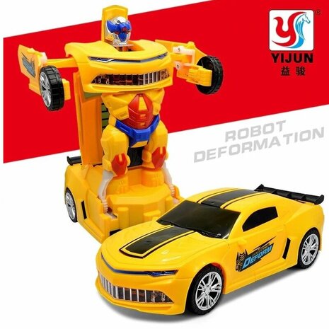 Robot sport Car 2 in 1 robot en auto transformer voertuig sport auto - led licht en auto geluid 22CM 