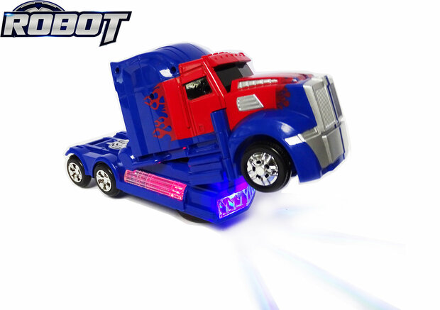 Robot Truck 2 en 1 robot et camion transformateur v&eacute;hicule - son et lumi&egrave;re led 24CM