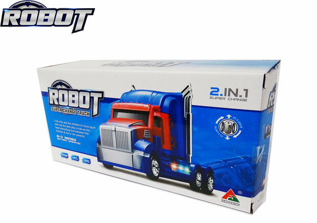 Robot Truck 2 en 1 robot et camion transformateur v&eacute;hicule - son et lumi&egrave;re led 24CM