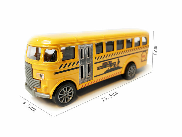 Schulbus &ndash; Spielzeug-Transporter aus Druckguss &ndash; R&uuml;ckziehantrieb &ndash; 13,5 cm