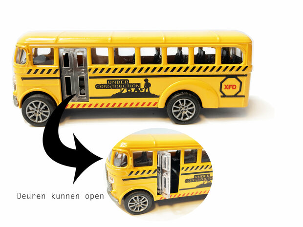 Autobus scolaire - Toy van Die Cast v&eacute;hicule - pull-back drive - 13.5CM