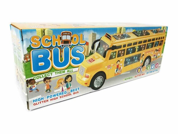 School bus with Disco Led Lights and Music - toy van