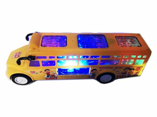 School bus with Disco Led Lights and Music - toy van