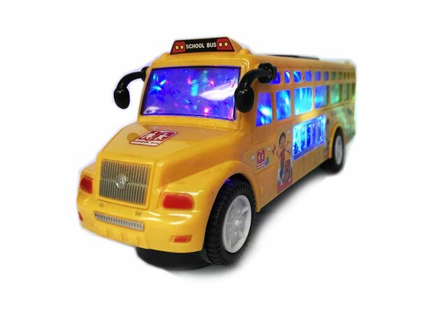 School bus with Disco Led Lights and Music - toy van