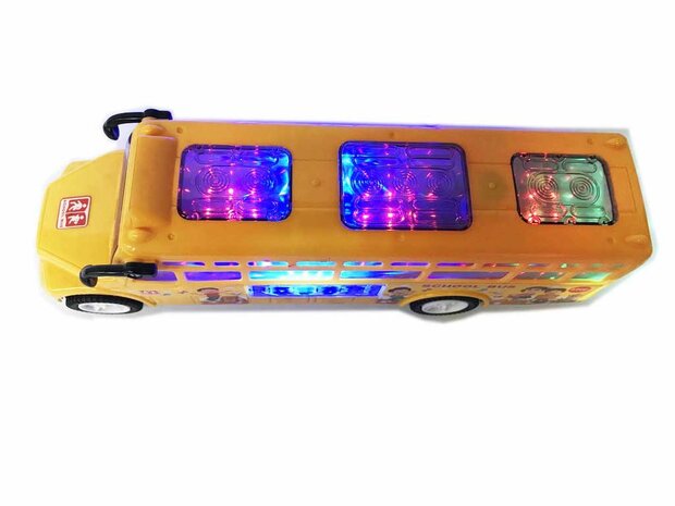 School bus with Disco Led Lights and Music - toy van
