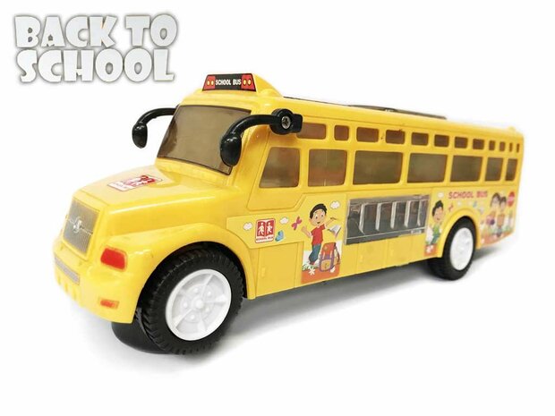 Schoolbus met Disco Led Lichtjes en Muziek - speelgoed busje