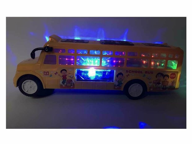 School bus with Disco Led Lights and Music - toy van