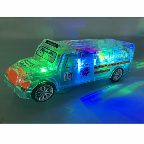 Schoolbus speelgoed - GearWheel - met lichtjes en muziek - rijdt all round - 20CM