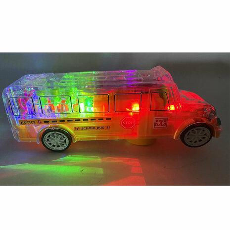 Schoolbus speelgoed - GearWheel - met lichtjes en muziek - rijdt all round - 20CM