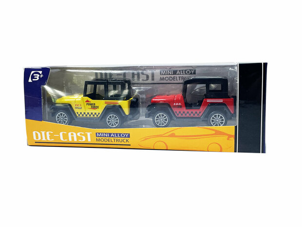 Spielzeug-Mini-Jeep-Autos-Set &ndash; 2-teilig &ndash; Modellautos aus Druckguss &ndash; Mini-Legierungsfahrzeug-Set