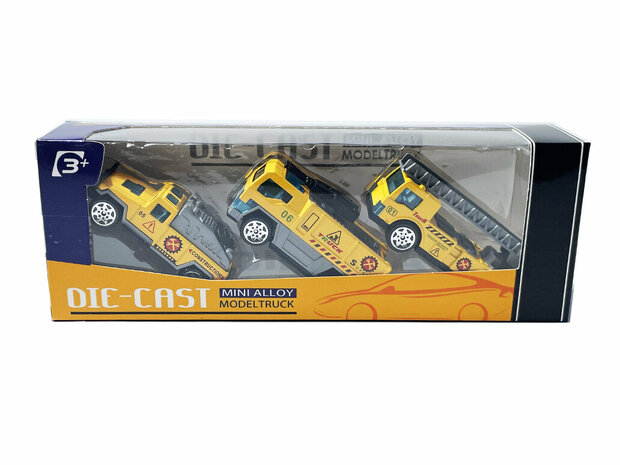 Toy mini work vehicles cars set - 3 pieces - model cars Die Cast - mini alloy vehicles set