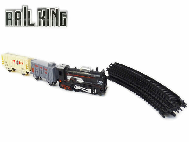 Toy Train set 13 pieces - Rail Track 68x68 - with light and can drive - Rail King