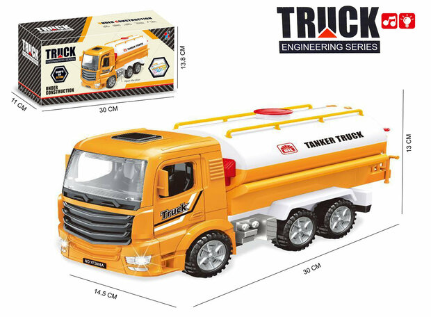 Tankwagen speelgoed met licht en geluiden - Truck Engineering series werkvoertuigen 30CM