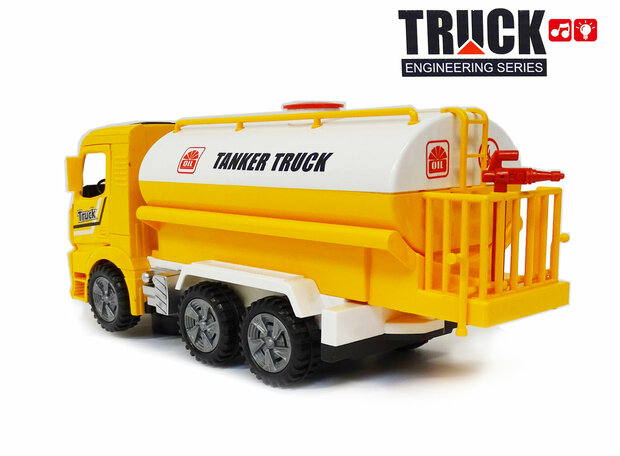 Tankwagen-Spielzeug mit Licht und Ger&auml;uschen &ndash; Arbeitsfahrzeuge der Truck Engineering-Serie, 30 cm