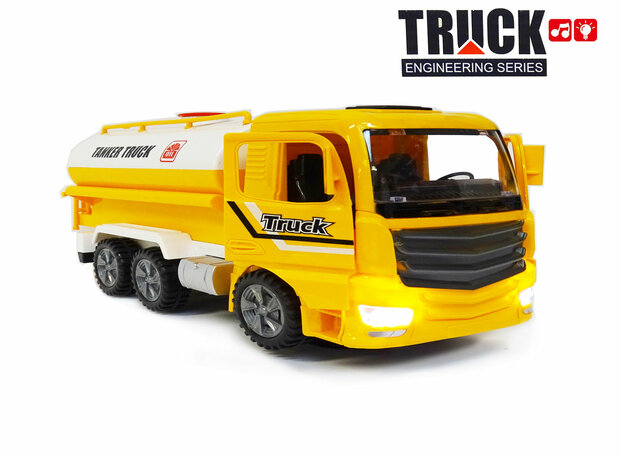 Camion-citerne jouet avec lumi&egrave;re et sons - V&eacute;hicules de travail de la s&eacute;rie Truck Engineering 30CM