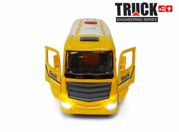 Camion-citerne jouet avec lumi&egrave;re et sons - V&eacute;hicules de travail de la s&eacute;rie Truck Engineering 30CM