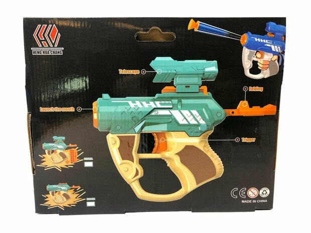 Blasters Elite fl&eacute;chettes - Battle Gun Set - Secousse avec 3 fl&egrave;ches de frappe de fl&eacute;chettes - Pistolet jouet