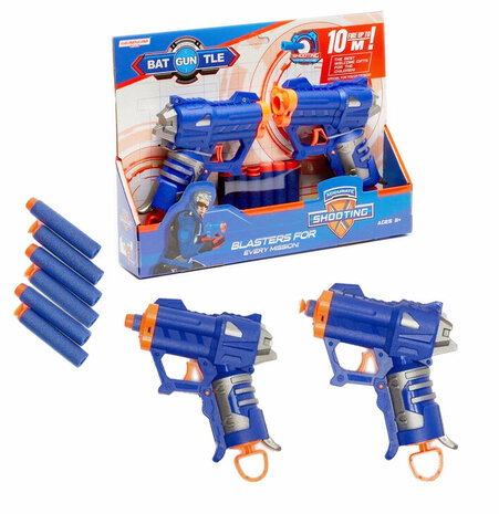 Battle gun set - jolt met 6 dart strike pijlen - speelgoed pistool - 2 stuks Blasters elite darts