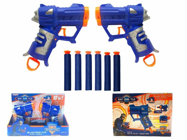 Battle gun set - jolt met 6 dart strike pijlen - speelgoed pistool - 2 stuks Blasters elite darts