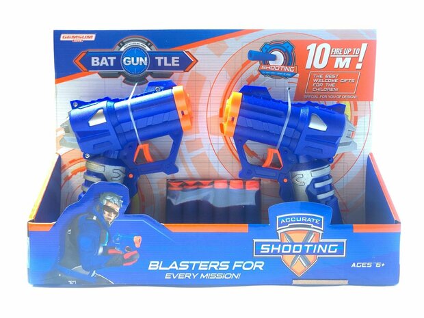 Battle gun set - jolt met 6 dart strike pijlen - speelgoed pistool - 2 stuks Blasters elite darts