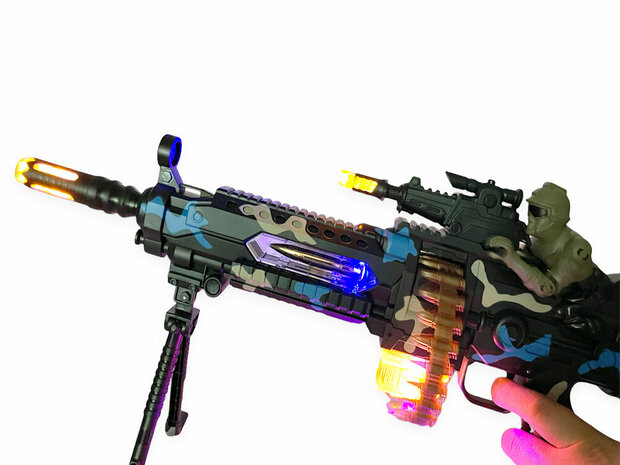 Speelgoedgeweer machine gun - met draaiende kogelriem - pistool