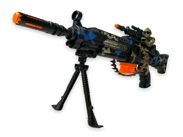 Speelgoedgeweer machine gun - met draaiende kogelriem - pistool
