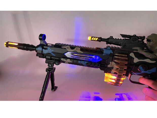 Speelgoedgeweer machine gun - met draaiende kogelriem - pistool