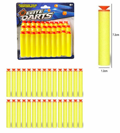 30 fl&eacute;chettes avec ventouse pour pistolets Nerf - Fl&egrave;ches Elite Darts