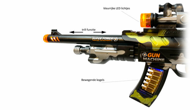 Speelgoed - AK 47 - LED licht, schietgeluiden en trill functie - Special style - 41CM