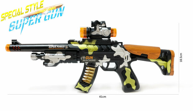 Toy gun - FN FAL - LED light, shooting sounds and vibration function - Special style Super Gun - 41CM