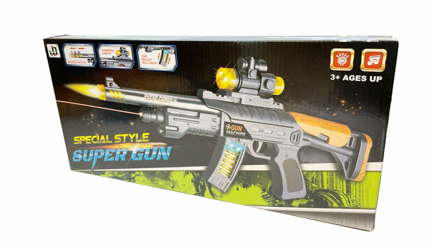 Toy gun - FN FAL - LED light, shooting sounds and vibration function - Special style Super Gun - 41CM