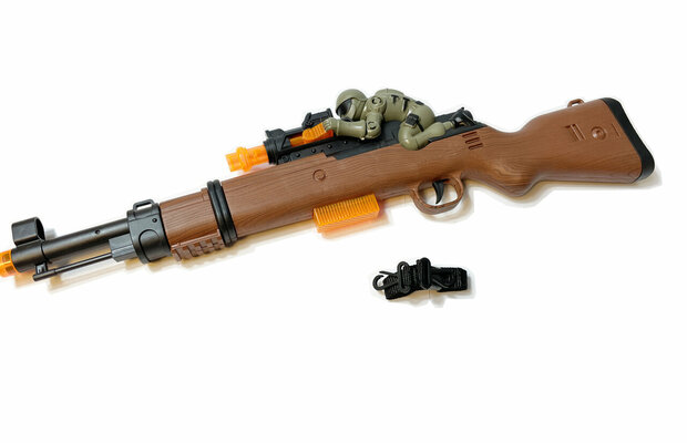 Pistolet jouet fusil de chasse clignotant - Olympia - avec lumi&egrave;re - fonction vibration et sons de tir - 49CM