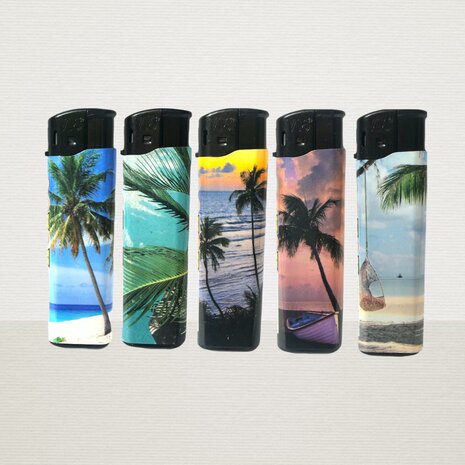 Aanstekers Klik 50 stuks met strand print