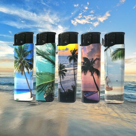 Aanstekers Klik 50 stuks met strand print