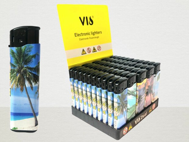 Aanstekers Klik 50 stuks met strand print