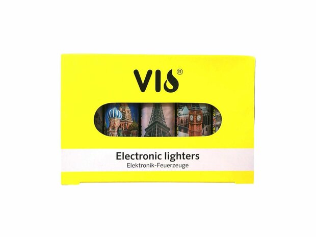 Click lighters with EU cities print