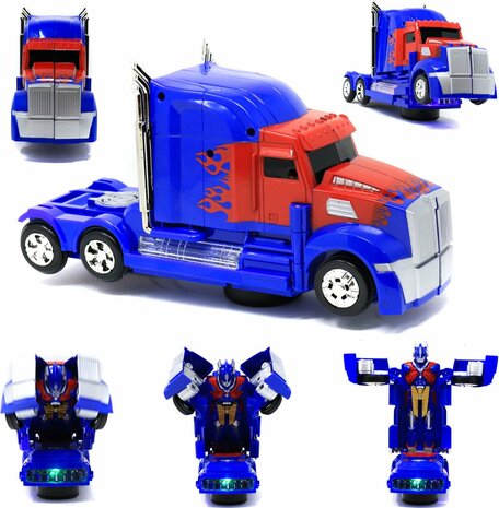 Robot Truck 2-in-1-Roboter- und LKW-Transformatorfahrzeug &ndash; LED-Licht und Sound 24 cm