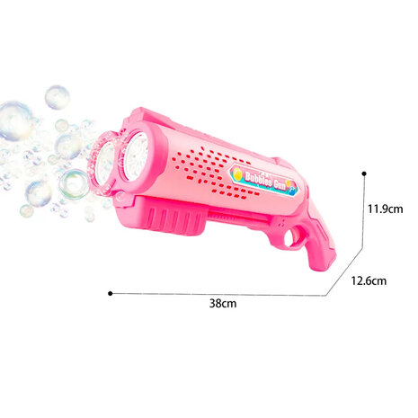 Jouet Bubble Gun - Machine &agrave; bulles - Tir automatique - Lumi&egrave;re LED - 2x savon