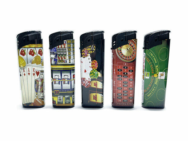 Lighters 50 pieces - refillable - Casino click lighter - Tom lighter