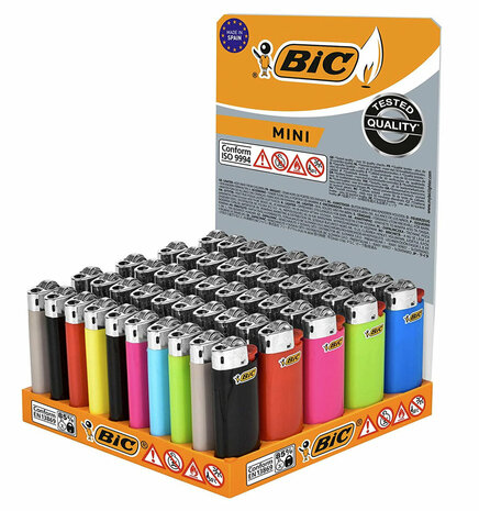 BIC Feuerzeuge Mini &ndash; 50 St&uuml;ck Feuerzeuge &ndash; Mini-Feuerzeuge, gemischte Farbfeuerzeuge