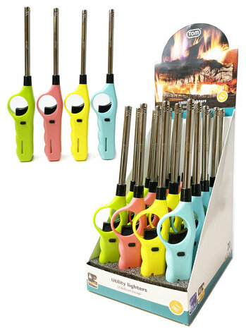 Gasfeuerzeug - K&uuml;chenfeuerzeuge Grillfeuerzeug - nachf&uuml;llbar - Display 20 St&uuml;ck
