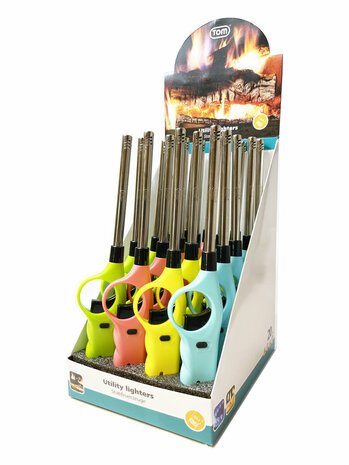 Gasfeuerzeug - K&uuml;chenfeuerzeuge Grillfeuerzeug - nachf&uuml;llbar - Display 20 St&uuml;ck