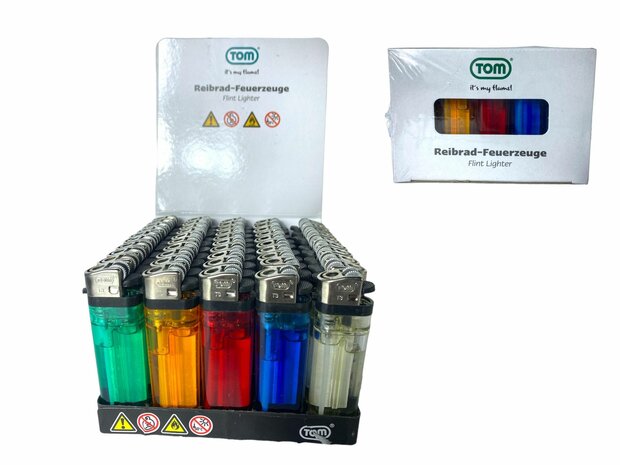 Disposable lighters 50 pieces TOM Transparent