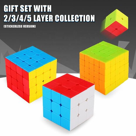 CUBE SET 4IN1 - MAGIG CUBE - 2X2 - 3X3 - 4X4 - 5X5