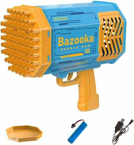 BUBBLE GUN BAZOOKA - ZEEPBELLENMACHINE - 69 GATEN VOOR 5000 BELLEN