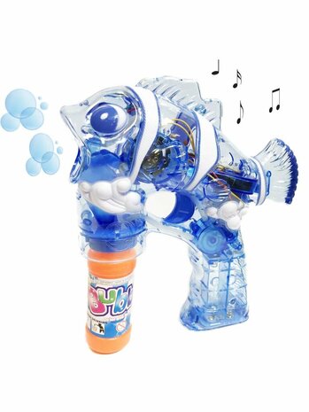Bubble blow gun toy with lights and sounds - shoots bubbles automatically