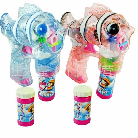 Bubble blow gun toy with lights and sounds - shoots bubbles automatically
